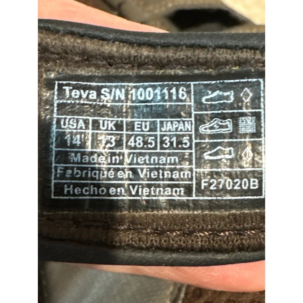 Teva Forebay Men's Brown Sport Hiking Sandals Water Ready Shoc Pad Size‎ 14
